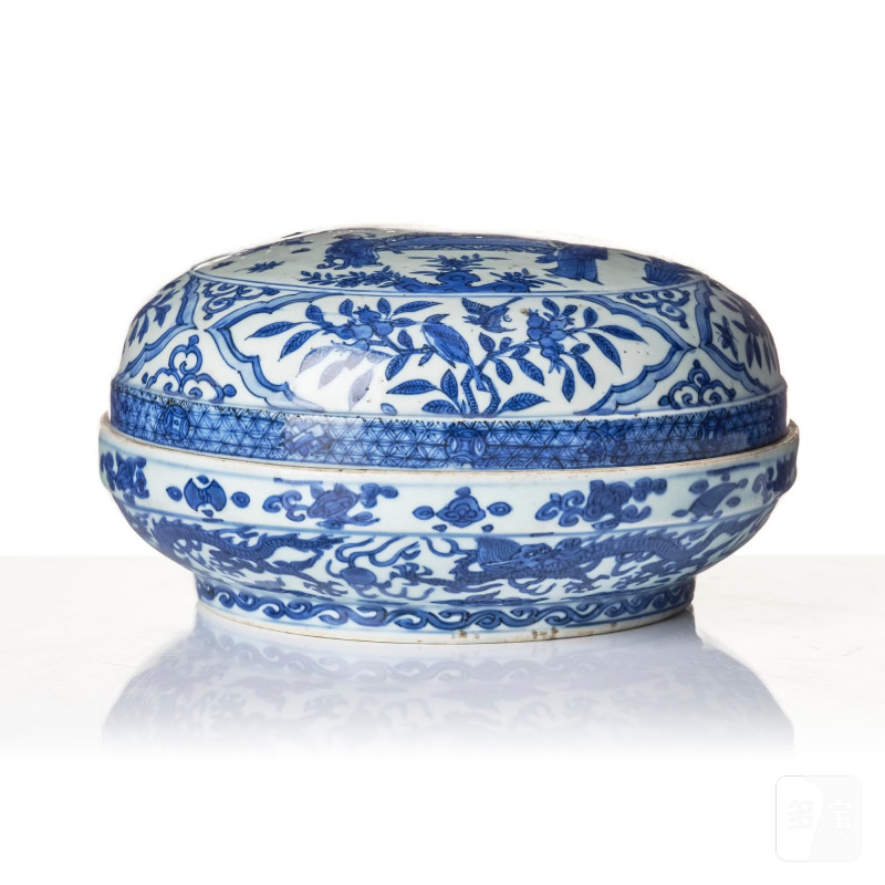 A blue and white box and cover, - 图6